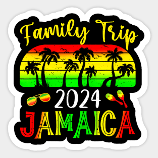 Family Trip Jamaica 2024 Summer Vacation Beach Sticker